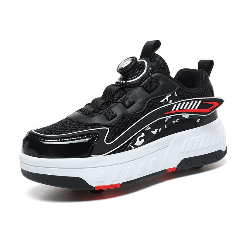 Новые беговые туфли Четырехколесные блочные туфли для девочек Детская обувь с колесами Коньки для мальчиков и девочек Студенческая деформационная обувь