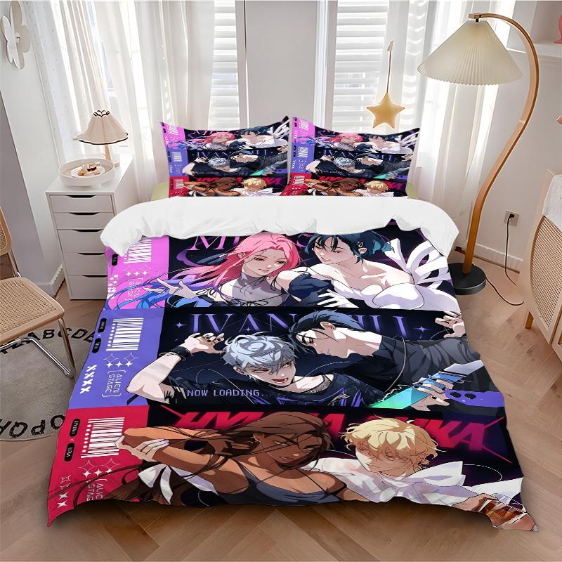 Fantasy Anime Characters Print 3Pcs Bedding Setduvet Cover With 2 Bedropillowcase Home Birthday Gift