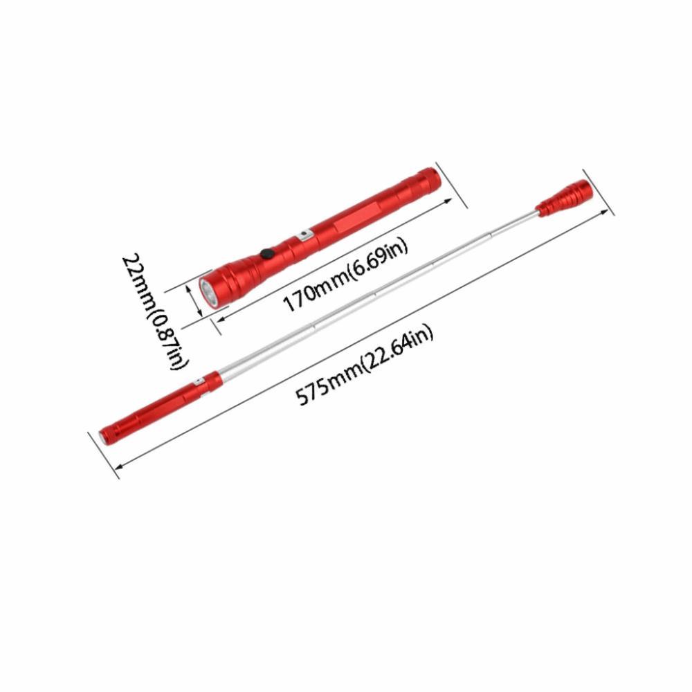 Dual Magnet LED Antenna Light Telescopic Stretching Flexible LED Flashlight Corner Picking