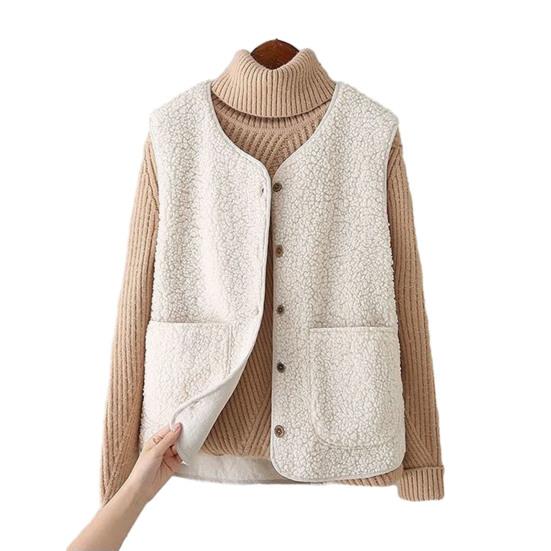 Женский осенне-зимний жилет, однотонное пальто с v-образным вырезом, без рукавов, на пуговицах, с v-образным вырезом, мягкие теплые карманы, кардиган, женский жилет