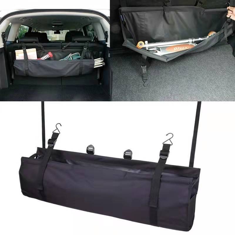 Car Storage Bag Tool Outdoor Portable Hanging Folding Storage Bag with LOGO Black Oxford Cloth Seat Back