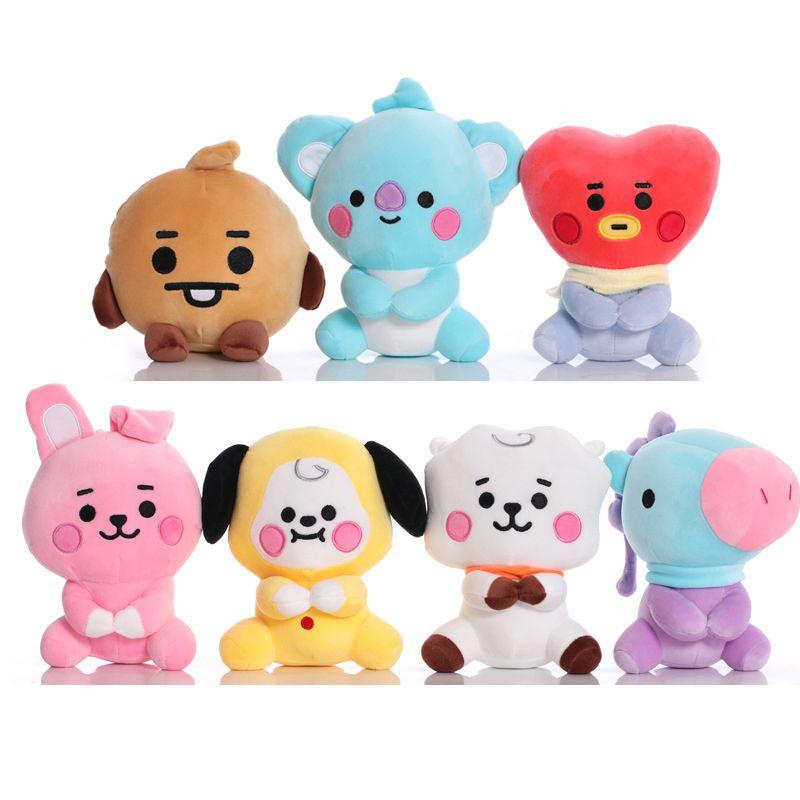 Плюшевая игрушка Bt21 Мягкая кукла Tata Mang Chimmy Rj Koya Cooky Shooky Van Kpop Bts
