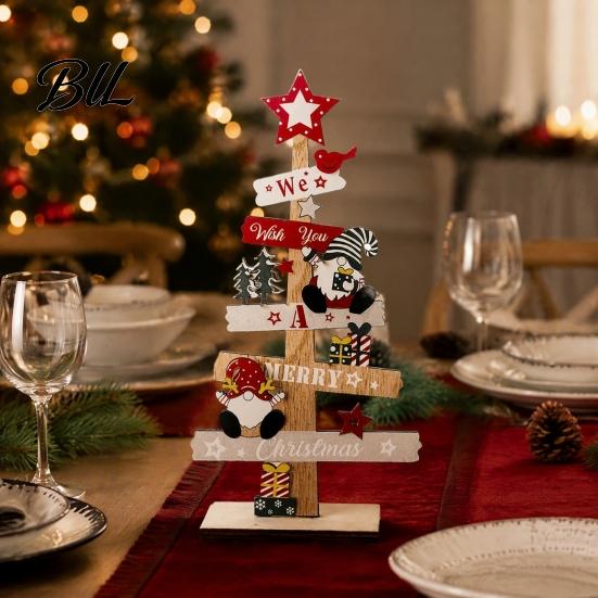 Festive Home Decor Pieces Christmas Tree Ornament, Wooden Letter Sign Decorative Xmas Ornament Sets for Compact Stable Party Supplies Holiday