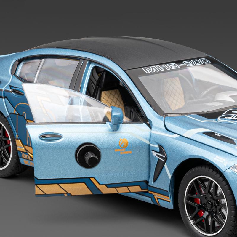 1/24 BMW M8 MANHART литой гоночный автомобиль модель литой металлический спортивный автомобиль транспортные средства модель звуковая и световая имитация детская игрушка подарок