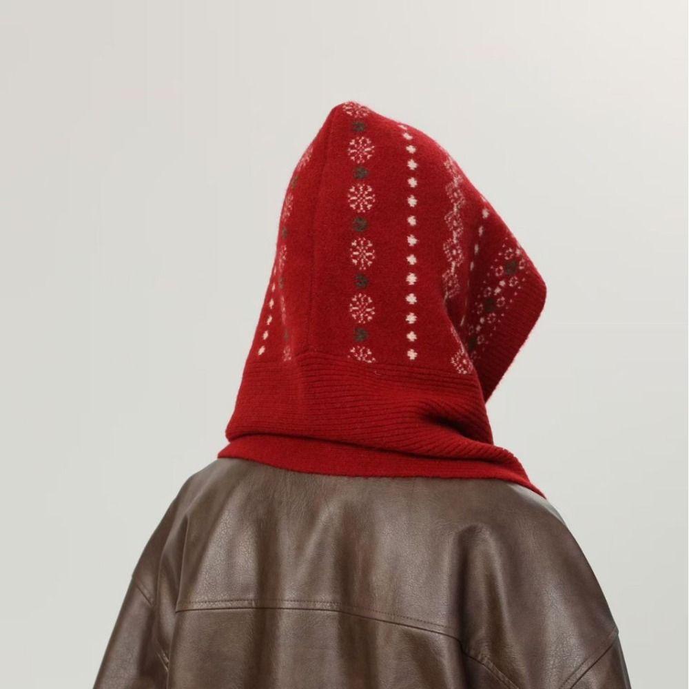 Шапка-пуловер Шапка с защитой ушей Шарф Шапка Вязаная шапка Модная шапка с капюшоном Уличная одежда