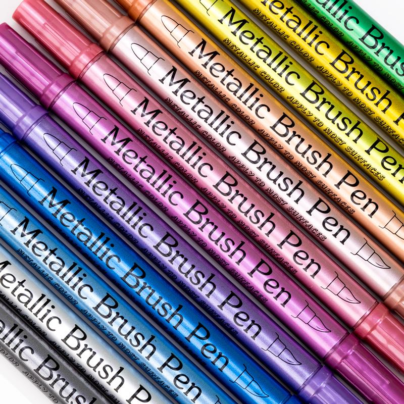 Металлические маркеры с двумя наконечниками Золотой/Серебряный цвет Маркер для рисования по камню Кружка Керамика DIY Художественные принадлежности