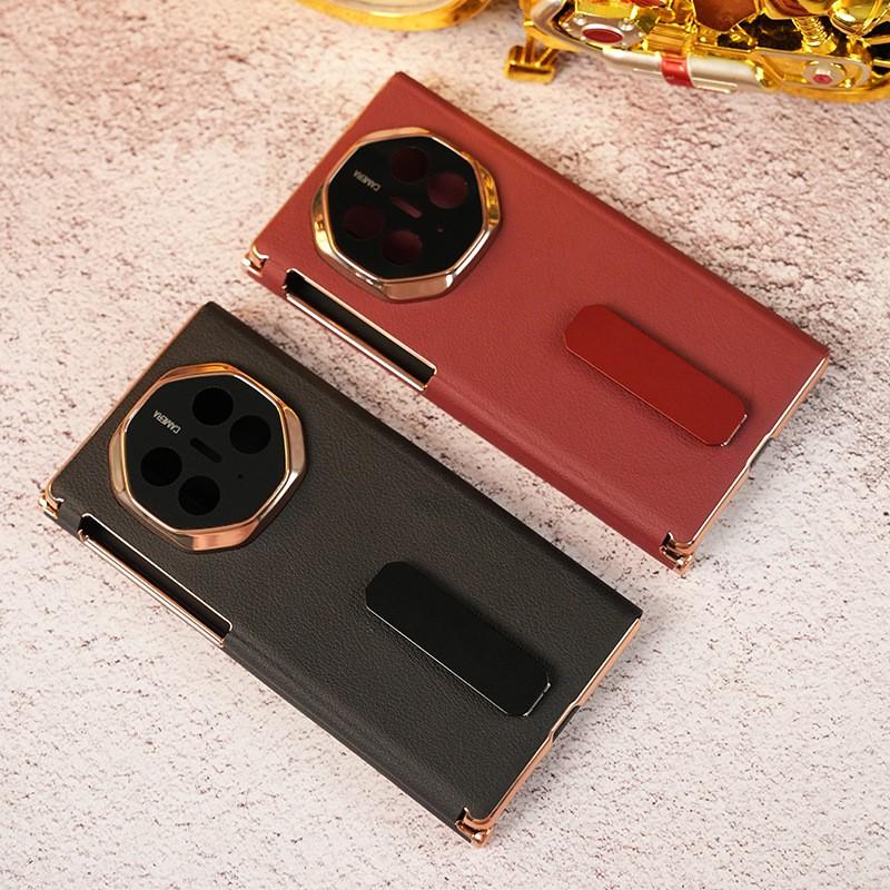 Mate X3 Ultra Flip Case With Electroplated Gold Trim Rotating Stand Full-Body Drop Protection Smart Sleep Function