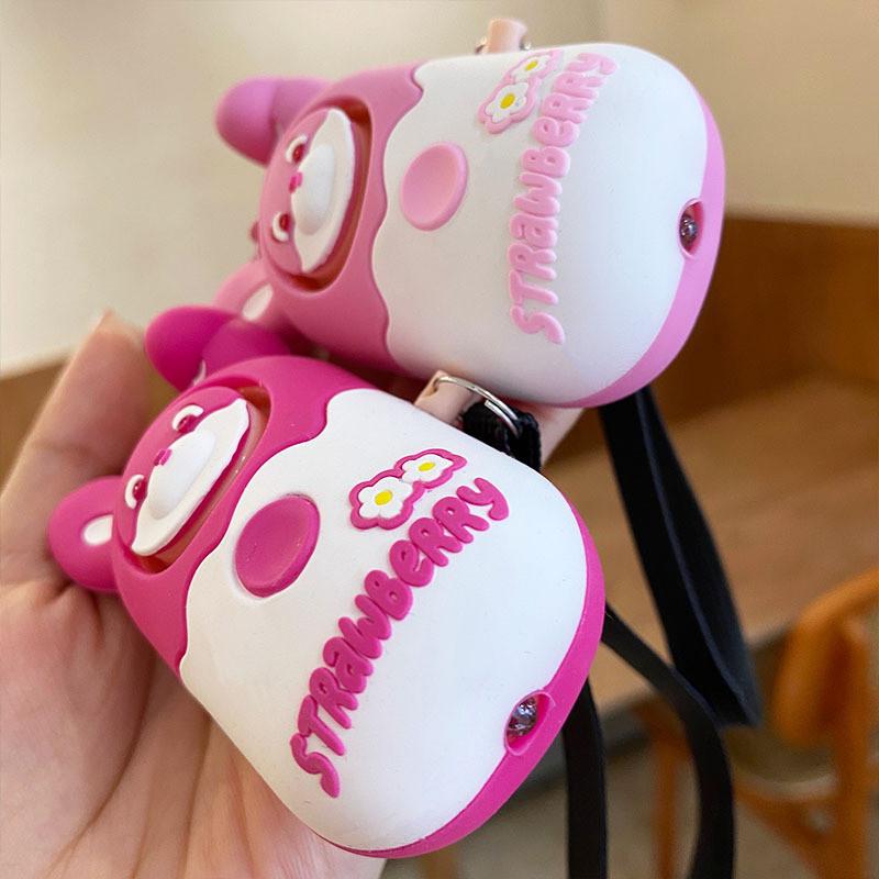 Силиконовый милый ночник в виде клубничного кролика и брелок-будильник для забавных аксессуаров