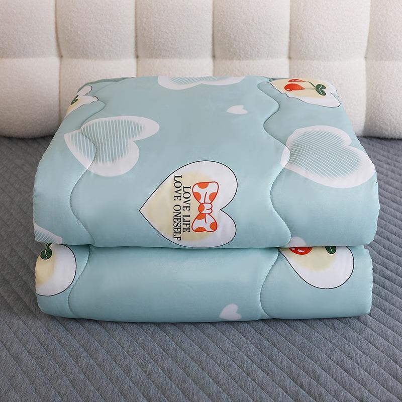 Skin-Friendly Cotton Quilt: Double-Sided, Washable Summer & Autumn Blanket