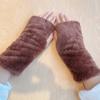 Плюшевые перчатки без пальцев, гетры, митенки, модные женские перчатки, зима, осень