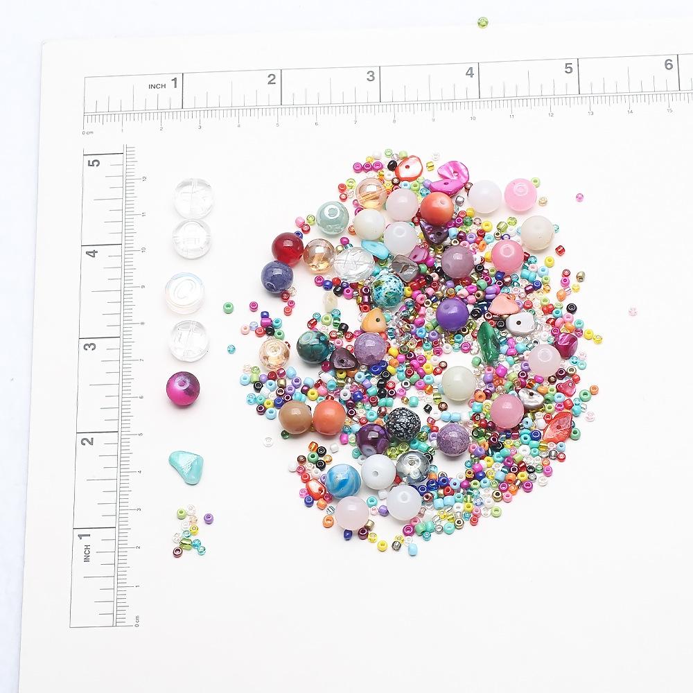 LUCKY буква круглая бусина просо бусина стеклянный хрустальный бусина комбинация набор DIY цепочка для мобильного телефона бижутерия бисерный материал сумка