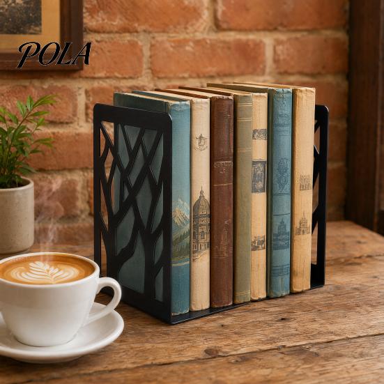 Стильные книгодержатели с гладкими краями, 1 пара, 'Древо жизни', декоративные, для полок, прочный металлический органайзер для книжной полки, полые держатели для книг, стопоры для стола, офиса