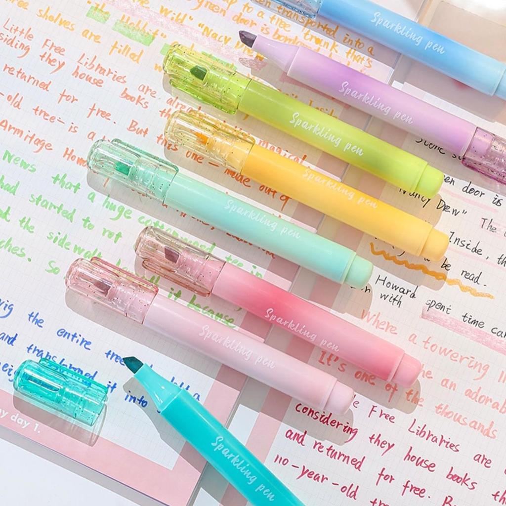 4 шт. набор маркеров-маркеров Sparklin Color, блестящие, блестящие, волшебные, художественные маркеры, линейка для рисования, школа живописи