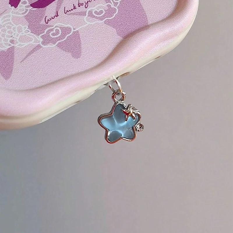 1pcs Cute Diamond Star Phone Dust Plug Accessories Decoration Hanging Pendant for iPhone for Samsung Type-C Charging Port