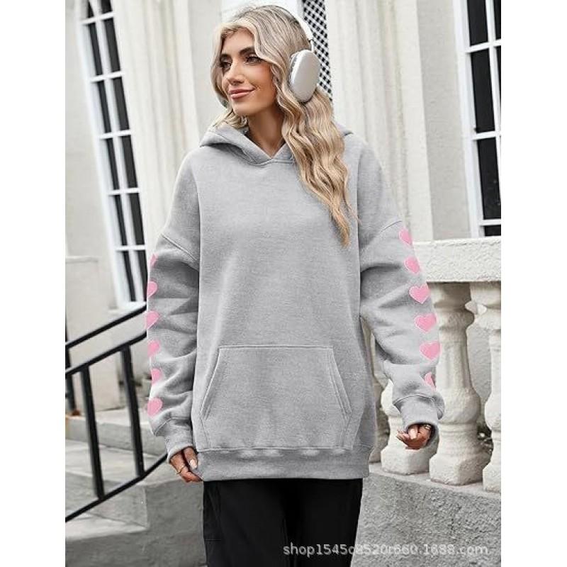 Womens Graphic Print Hoodie Streetwear Loose Fit Long Sleeve Pullover Casual Top