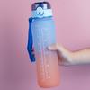 Бутылка для воды 1 л с соломинкой градиентная бутылка для питьевой воды герметичная откидная крышка
