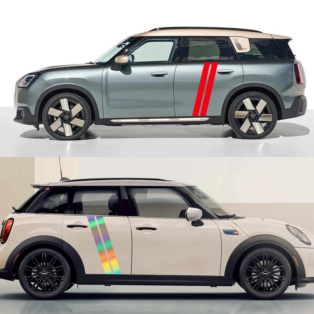 Для MINI Cooper S One JCW F56 F55 F60 R56 R60 R61 R56 F54 Аксессуары Боковые гоночные полосы для автомобиля Виниловые наклейки Декали Декор