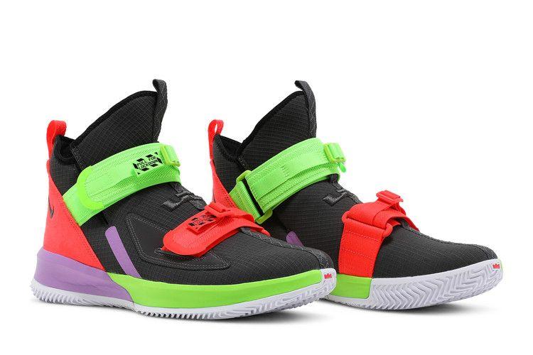 Мужские кроссовки Nike LeBron Soldier 13 Thunder Grey Thunder Grey/Bright Crimson-Electric Green-Thunder Grey