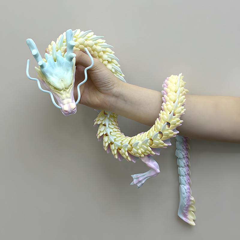 88СМ 3D-печатный Кристальный Дракон с драгоценными камнями Непоседа Игрушка Вращающийся Сочлененный Дракон Подарок для Детей с СДВГ Идеально для Подарка на День рождения