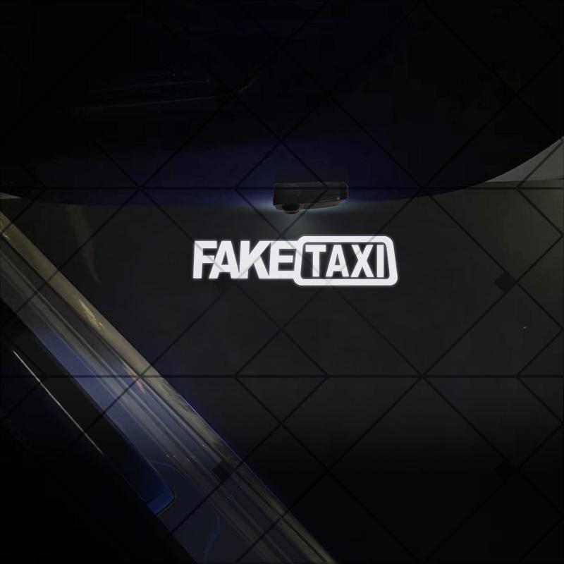 AANA1 1/2Pcs For Fake Taxi Logo Skoda Opel Ford Subaru Kia Hyundai Dacia Car HD Projector Lamp LED Auto Door Welcome Light Accessories