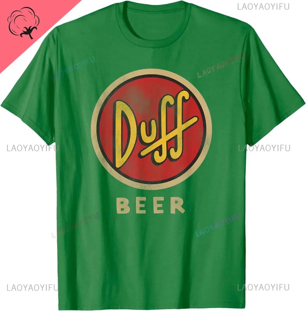 The Simpsons Duff Beer Circle Logo V2 TShirt Cotton Retro Street Fashion Mens Shirt Short Sleeve Design Printed Tshirt Tops