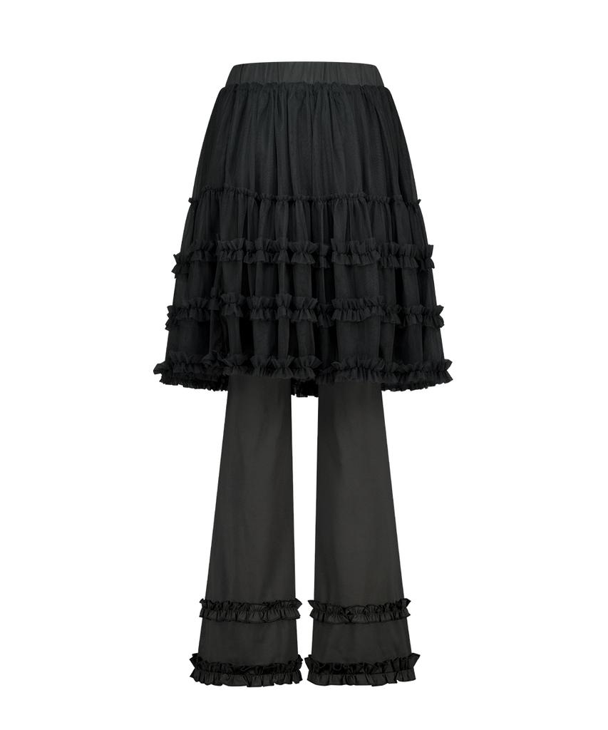 ILLIGO Юбка-брюки с воланами и слоями Ruffle Layered Skirt Pants Черный