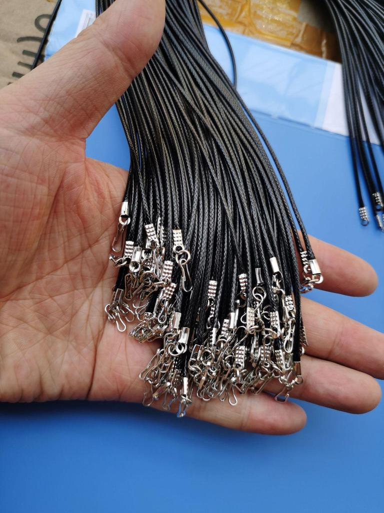 Черный кожаный шнурок для ожерелья с застежкой-лобстером - DIY аксессуар для ювелирных изделий