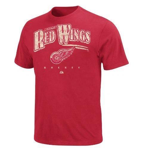 Мужская красная футболка Detroit Red Wings с коротким рукавом и рисунком броска с бэкхенда (XXL)