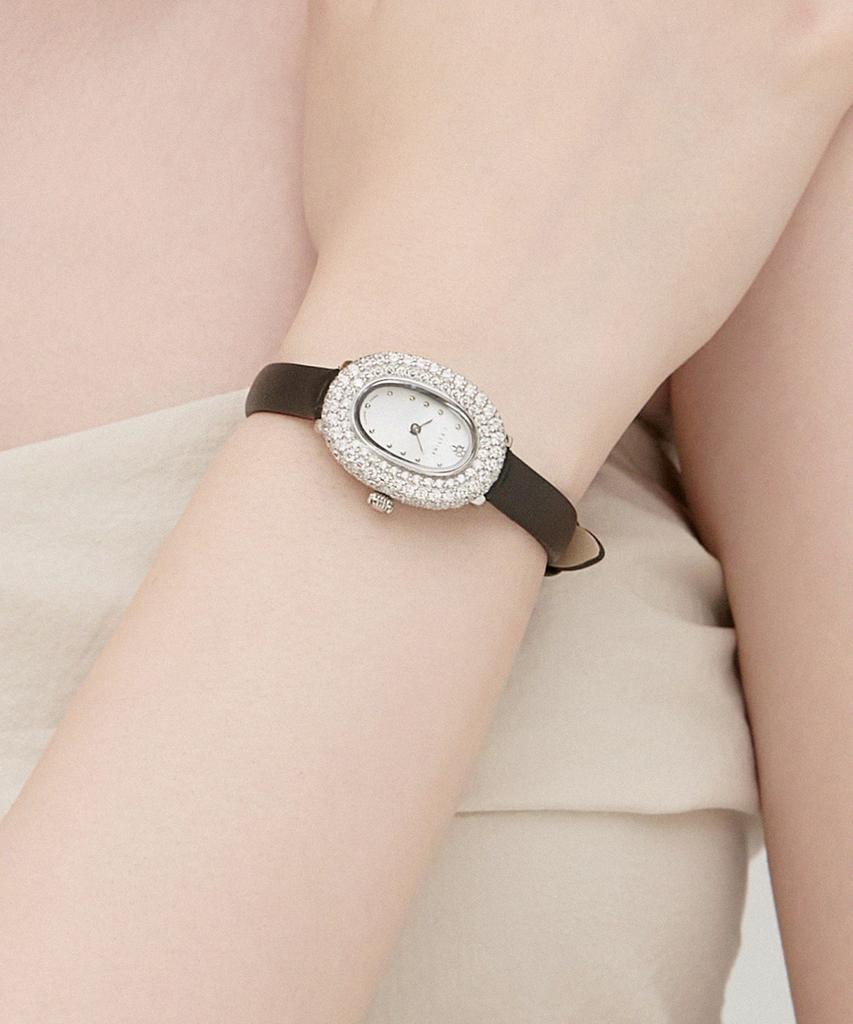 Jeieseutina Je Oriana Cocktail Satin Leather Watch - Black (Jwj1Fa5Bf504Whbk0)