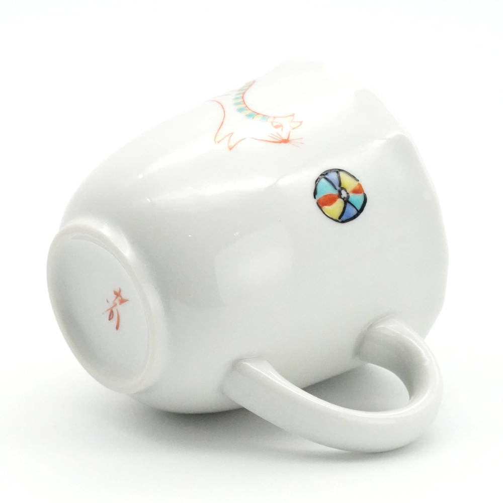 Кружка Kutani Ware Cat фарфоровая, сделано в Японии Диаметр x Высота 8,5 см 8,5 см