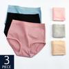 3 Pcs High Waist Underwear Cotton Underwear Women's Sports Underwear Breathable Solid Color Underwear Plus Size M-3XL