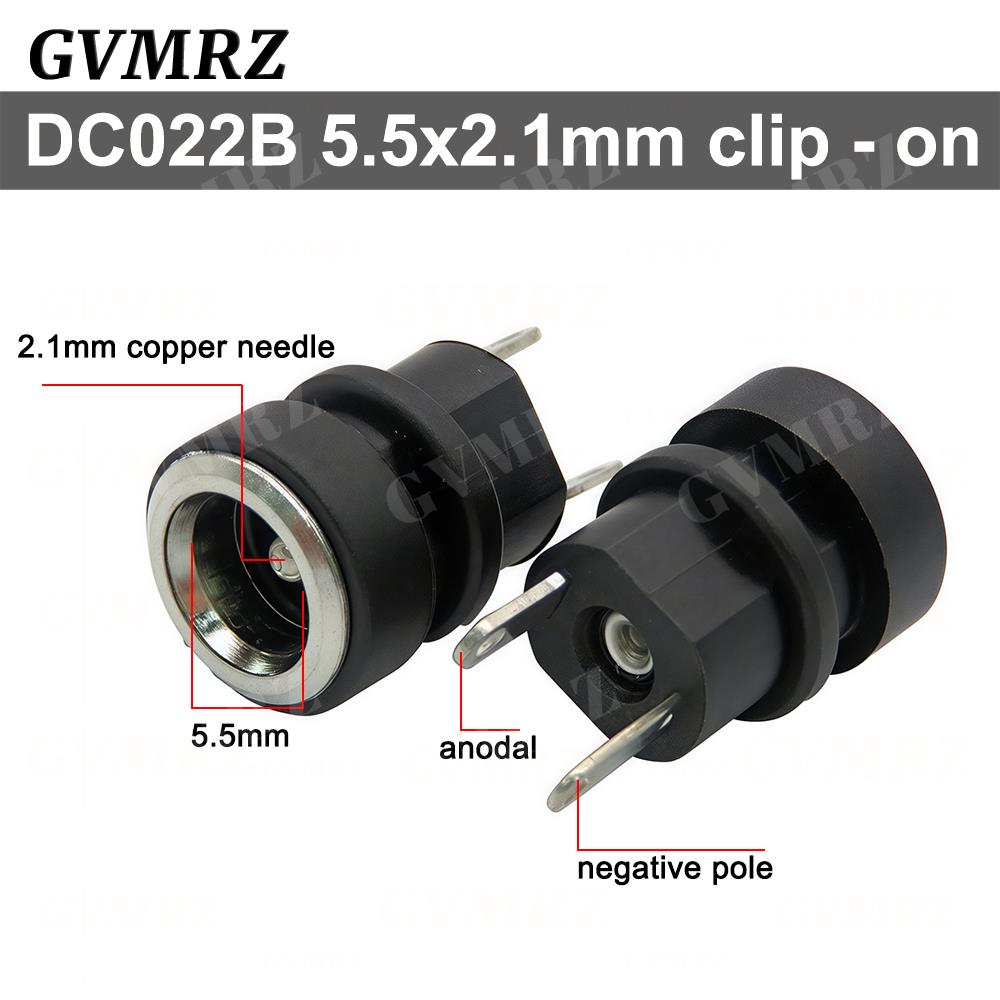 10PCS/lot DC022 DC-022 5.5x2.1mm DC Power Socket 5.5*2.5mm DC Connector 5.5*2.1 Round Hole Interface Panel Socket 3.5x1.3mm