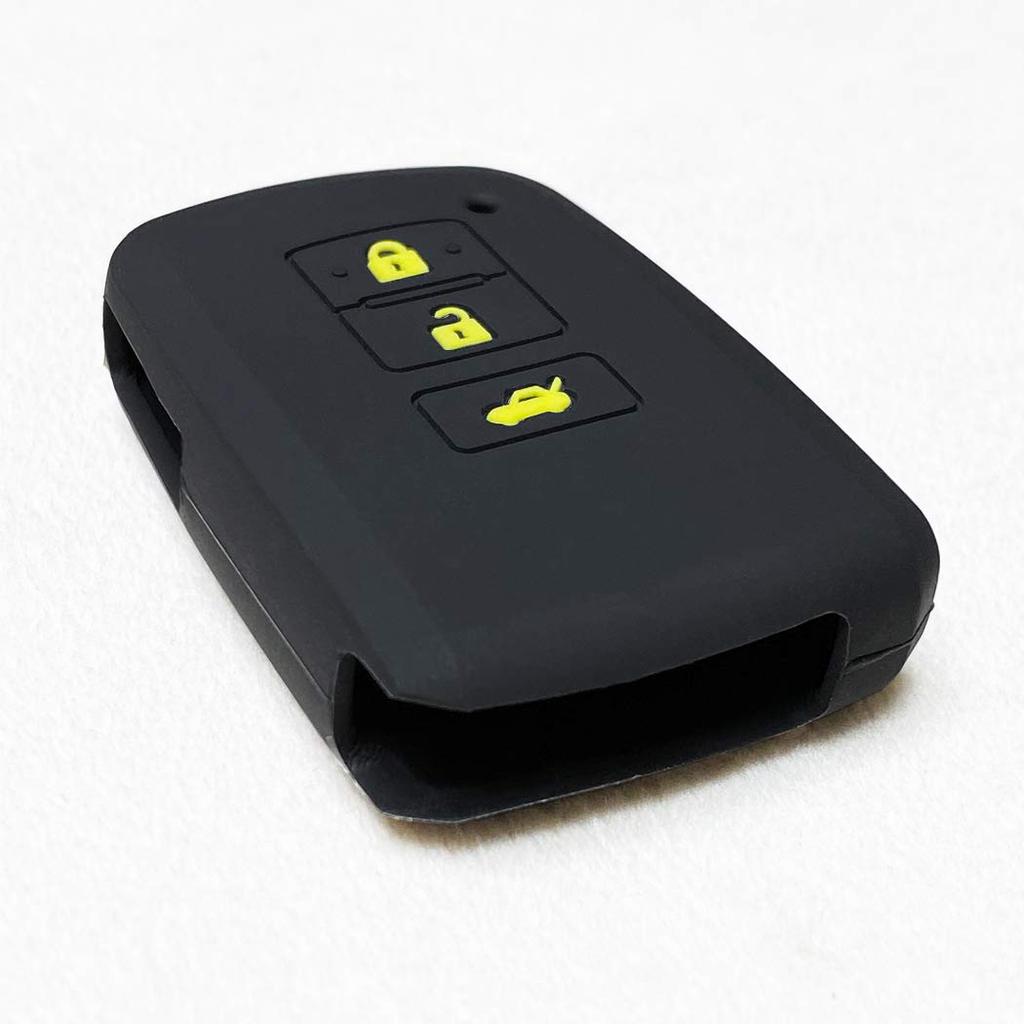 [IKT] Силиконовый чехол для смарт-ключей для автомобилей Toyota 3 кнопки черный желтый/Harrier/Land Cruiser/Auris/Camry/Crown Athlete/Crown Majesta/Crown