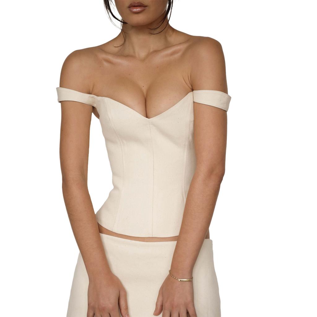 Укороченный жилет без рукавов с открытыми плечами, V-образным вырезом, на бретелях