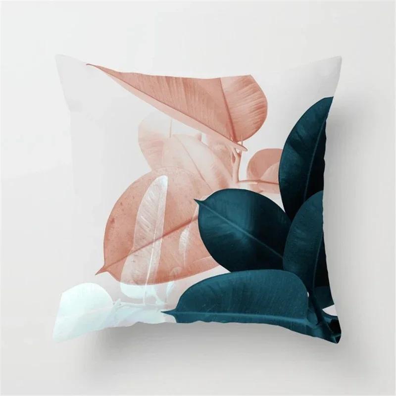 New Deep Blue Nordic Geometry Doublesided Printed pillow cover Short plush Suitable living rooms bedrooms throw cushion cover