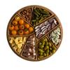 Круглый деревянный сервировочный поднос с делениями 25x25x3 см Большой сервировочный поднос с 8 съемными отделениями Деревянное блюдо Доска для закусок