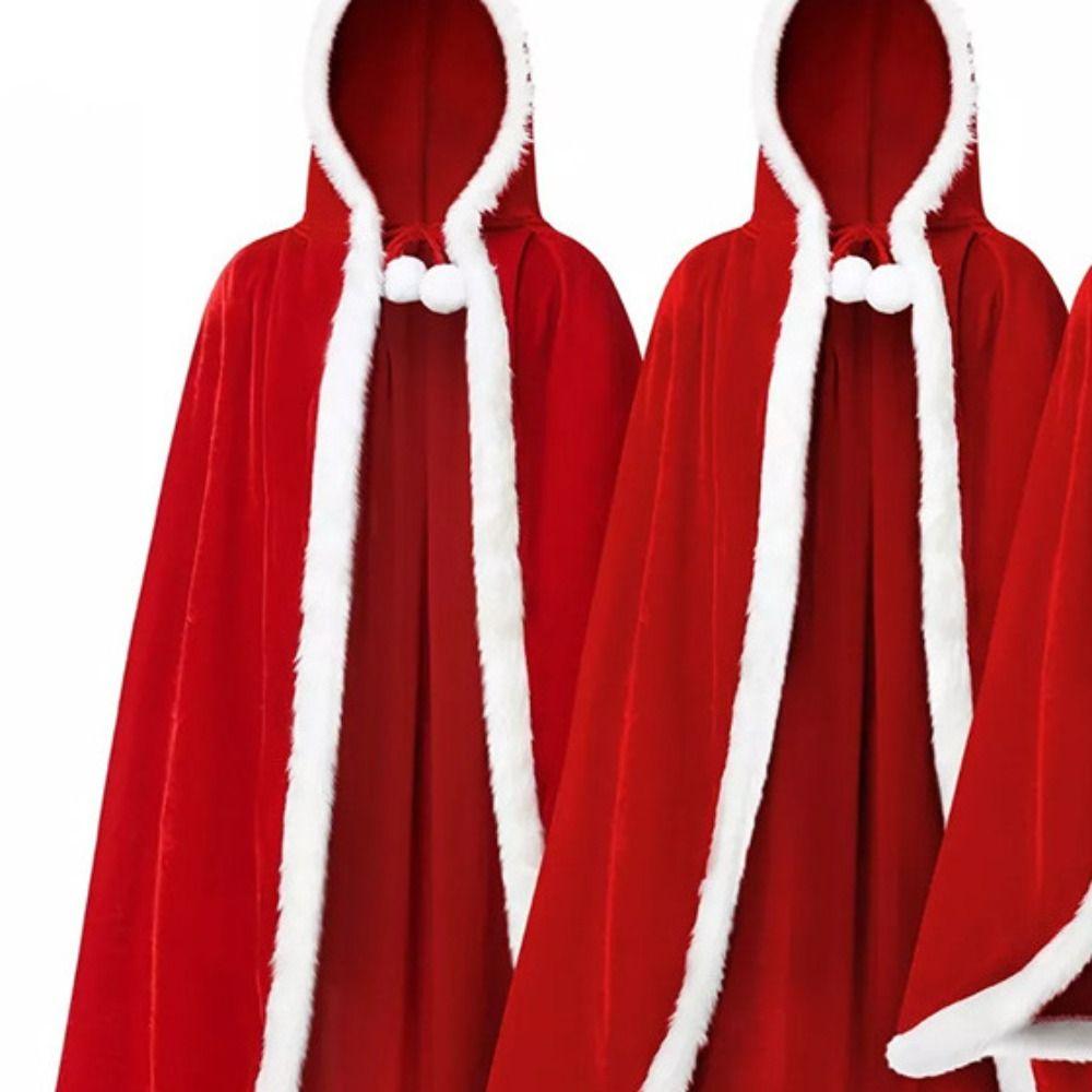 Velvet Christmas Cloak Thick Red Velvet Cape Creative Santa Claus Costume Party Costumes Dress