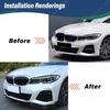 For BMW 3 Series M Sport G20 G21 G28 2019 2020 2021 2022 Front Bumper Spoiler Splitter Lip 3-section Front Shovel Modification