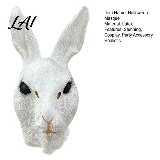 Lightweight Masque for Party Performance Rabbit Head Adults Realistic Bunny Latex Hood Flexible Kids Adults Halloween Animal Costume Carnival