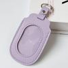 PU Leather ID Badge Holder with Clear Window Detachable Key Ring Anti-fall Card Case for Nurses Students Employees