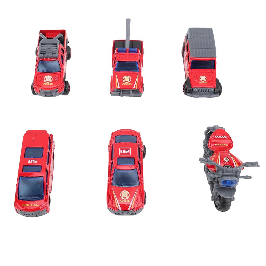 6 Pcs 1:64 Metal Toy Cars Realistic Alloy Educational Role Playing Toy Vehicles Set for Kids