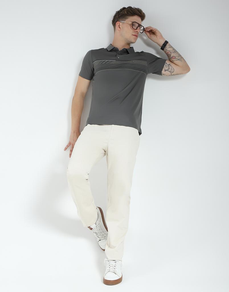 MONTE CARLO Men's Slim Fit Striped Polo Half Sleeve T-Shirt