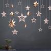 Rose Gold Hollow Star Paper Garlands Banner Hanging for Wedding Christmas Decorations Kids Birthday Party Supplies Baby Shower