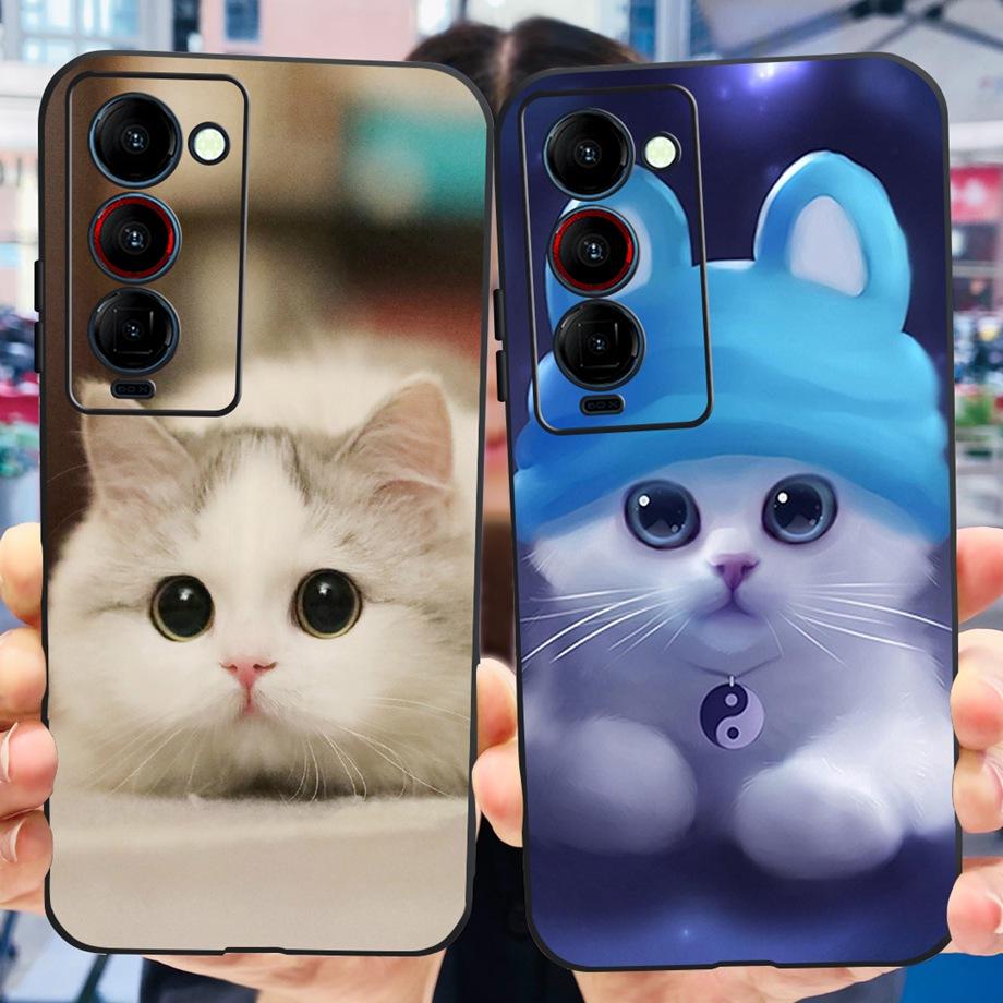 For Tecno Camon 18 P 18 Premier Camon18 Phone Case Capa Soft Liquid Silicone Bumper Etui Animals Flower Printed Funda Camon18