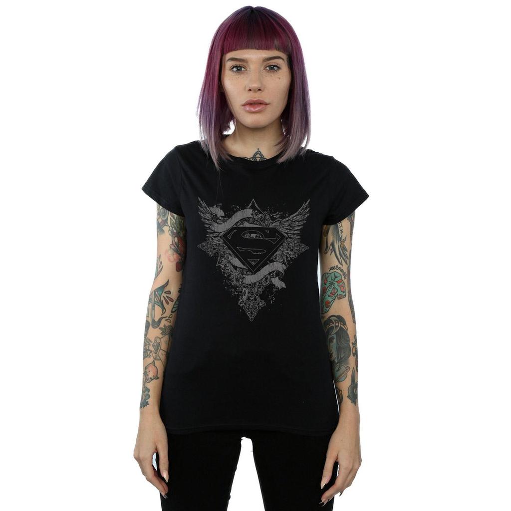 DC Comics Womens/Ladies Superman Wings Logo Cotton T-Shirt