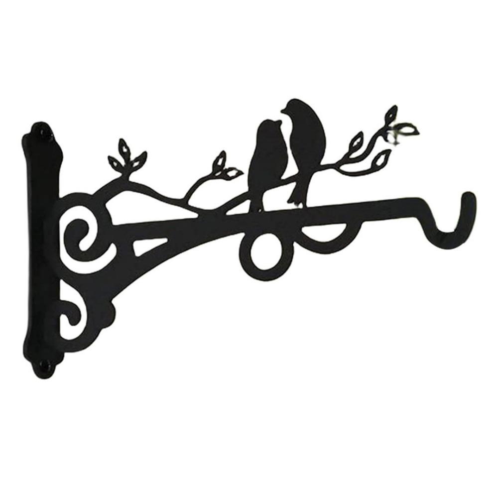 Black Garden Plant Hanger Hook Bird Wall Mounted Plant Hanger Hanging Flower Basket Brackets