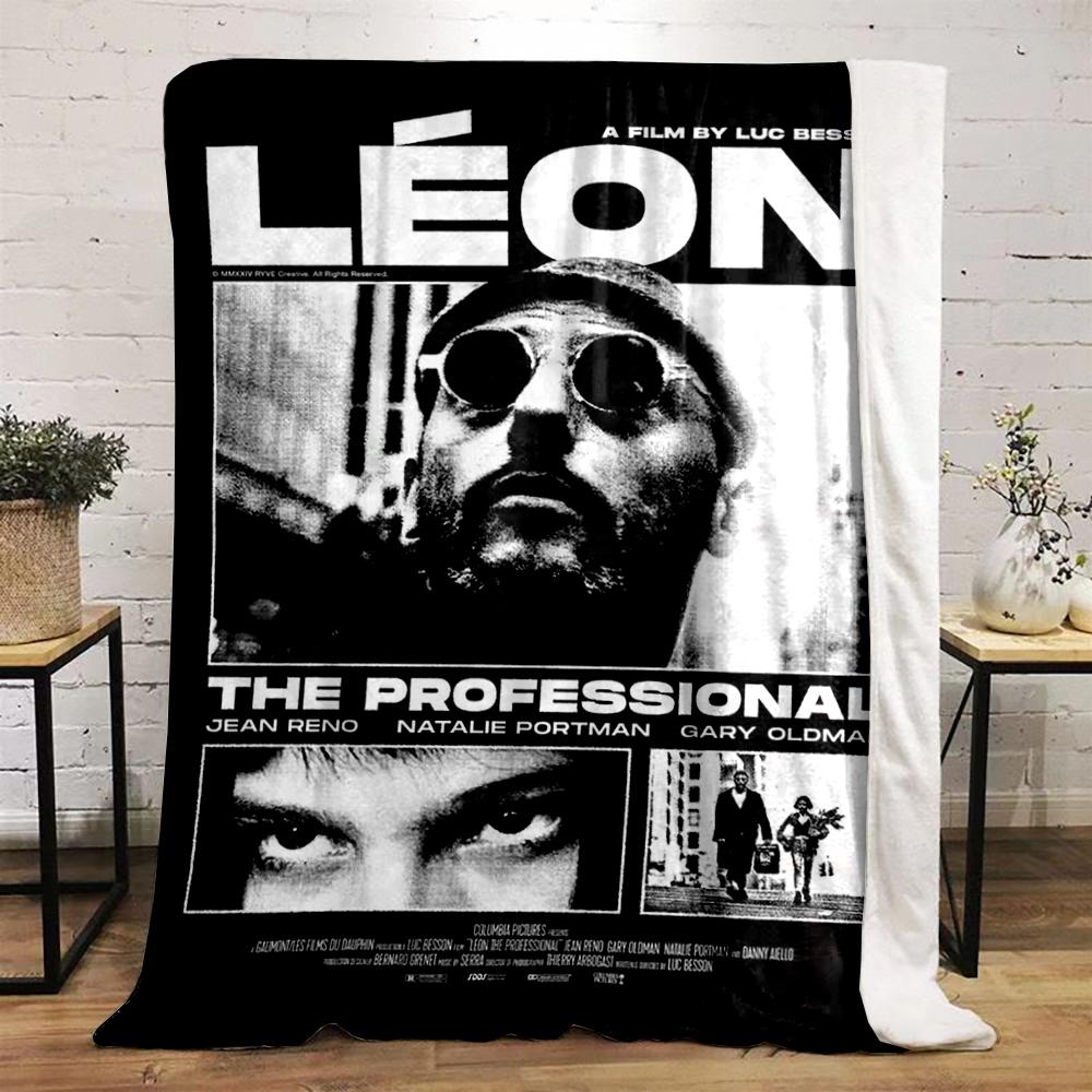 Léon The Professional Movie Poster Warm blanket Flannel blanket for bedroom, living room, sofa, and nap sofas