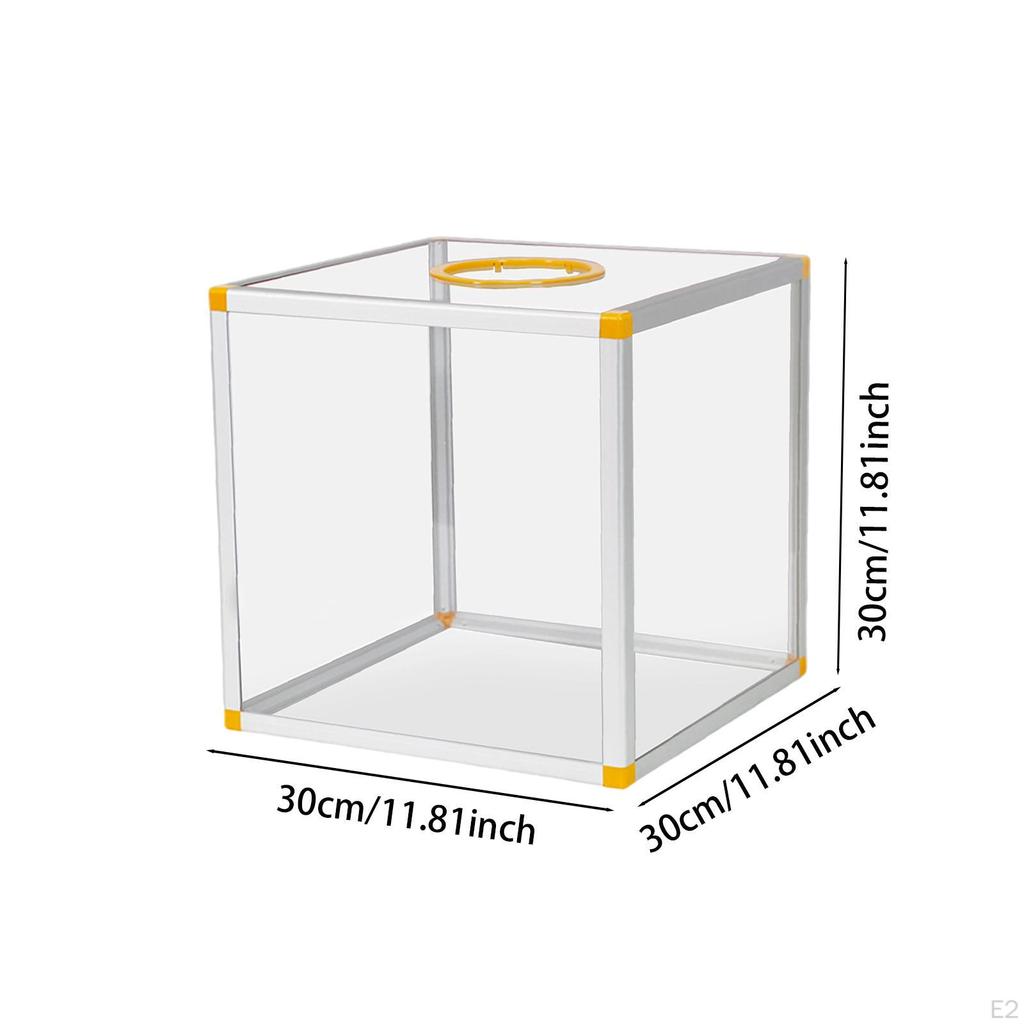 Clear Lucky Draw Box Comment Lottery for Business Fundraising Voting 30x30x30cm Six Sides