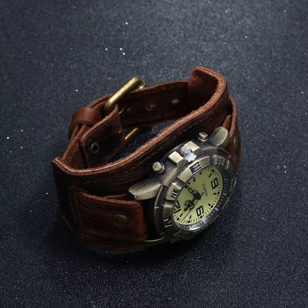 Cowhide Strap Leather Strap Watch Black Brown Watch Bracelet Fashion Cowhide Bracelet Watch Casual