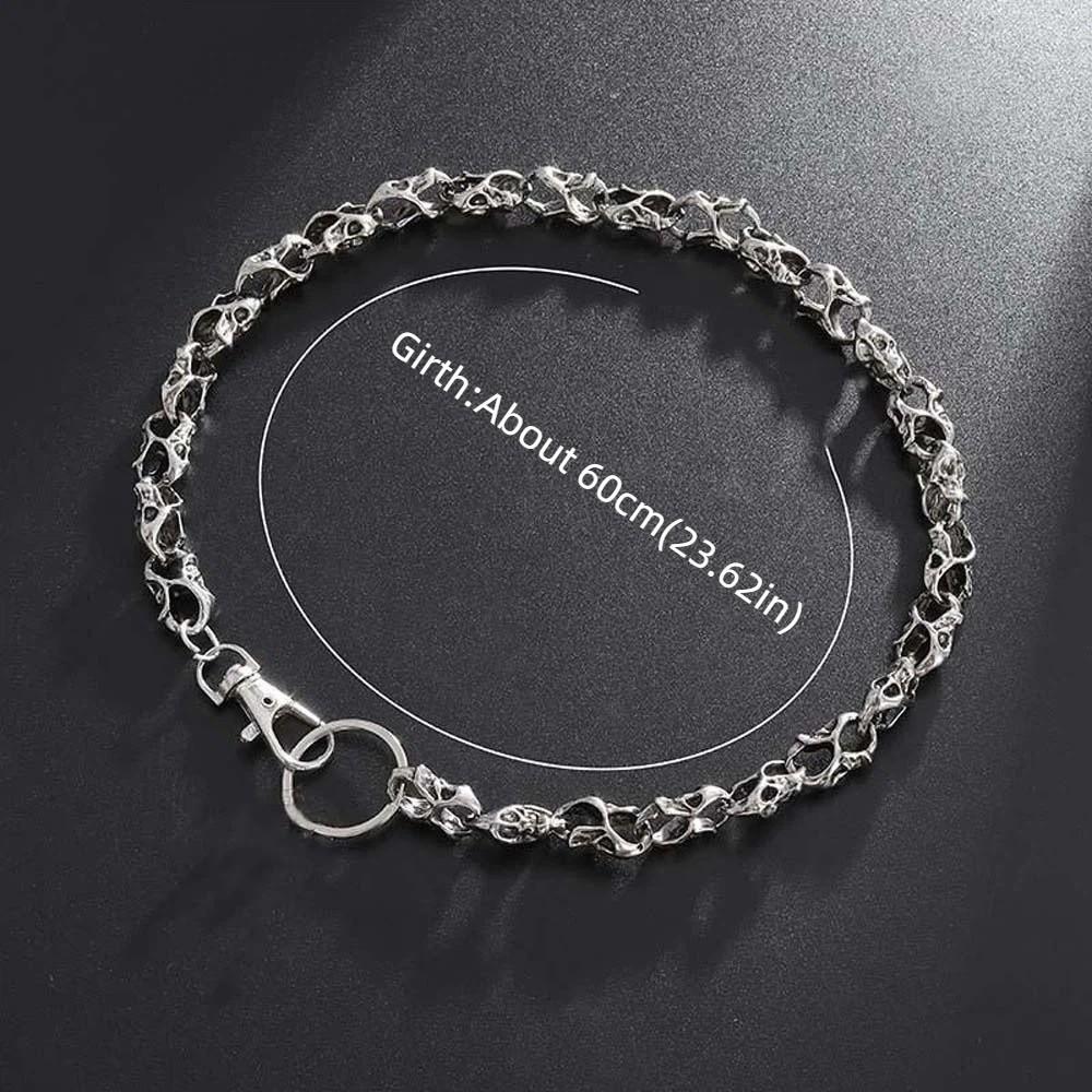 Cool Men's Jeans Chain Y2K Punk Zinc Zinc Alloy Waist Decor Vintage Skull Pants Chain Gift